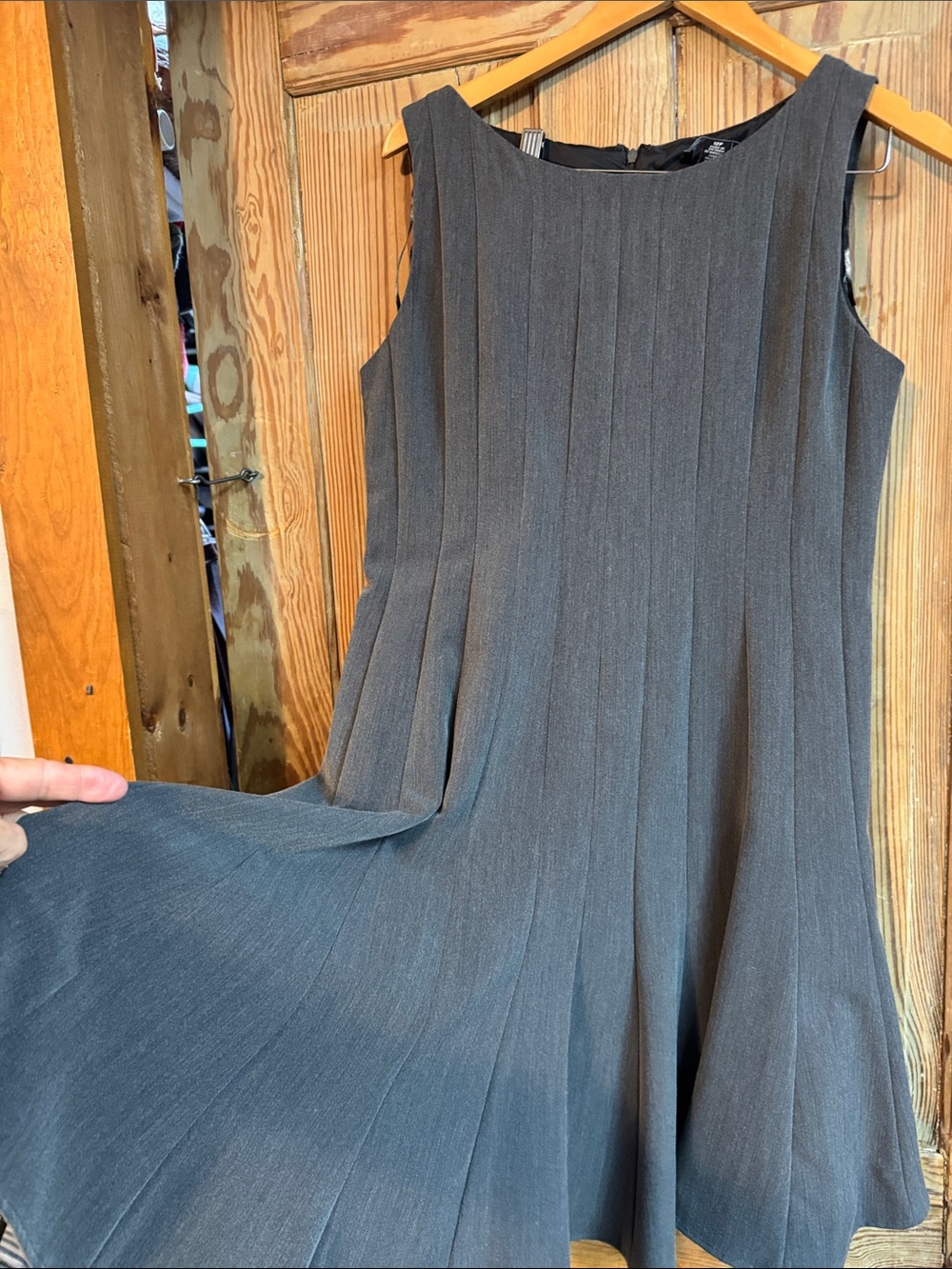 R&M Richard’s jacket & Sleeveless Pleated Fit-and-Flare Dress Charcoal Gray 12p